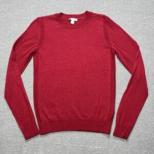 Gap Sweater Womens XS Red Merino Wool Crewneck Lightweight Knit Soft Cozy Y2K